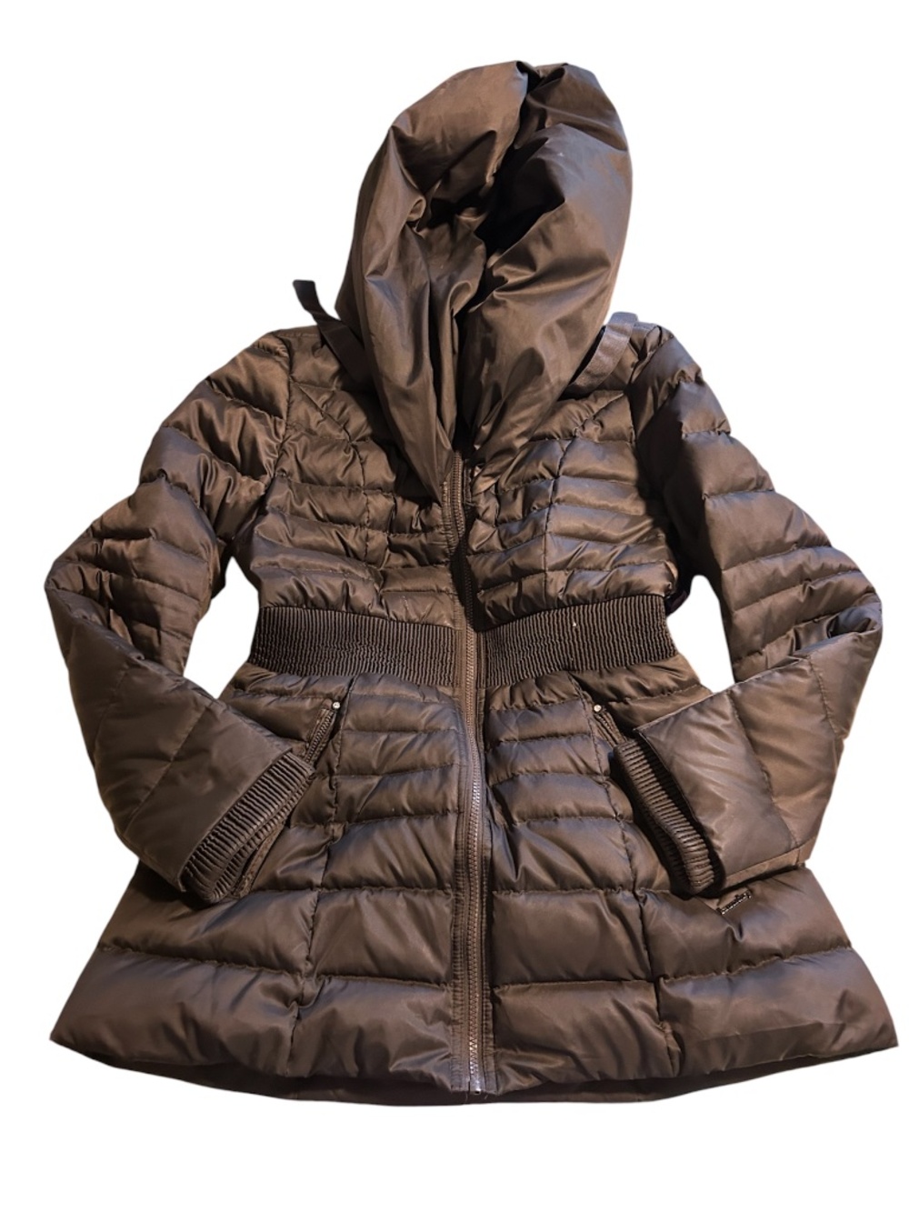 Laundry Black Puffer Hooded Coat Down Blend Ladies M